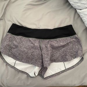 gray Lululemon speed up shorts